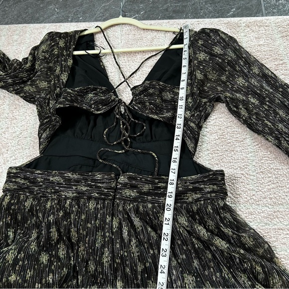 NWT ASTR The Label Black Floral Long Sleeve Maxi Dress Tiered Ruffle Low Back XL - Picture 13 of 14